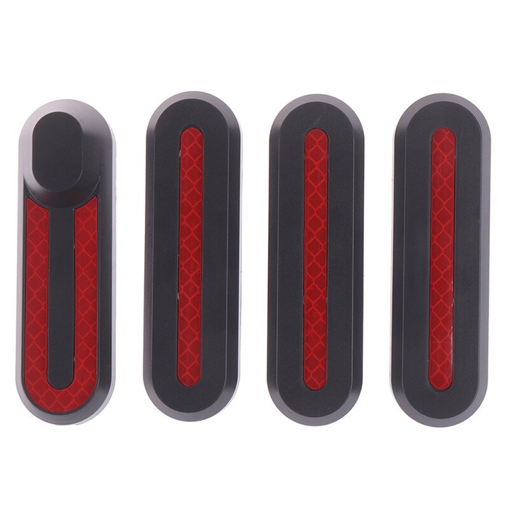Set capace protectie roata fata-spate trotineta electrica Xiaomi M365 sau M365 PRO, reflectorizante, Negru