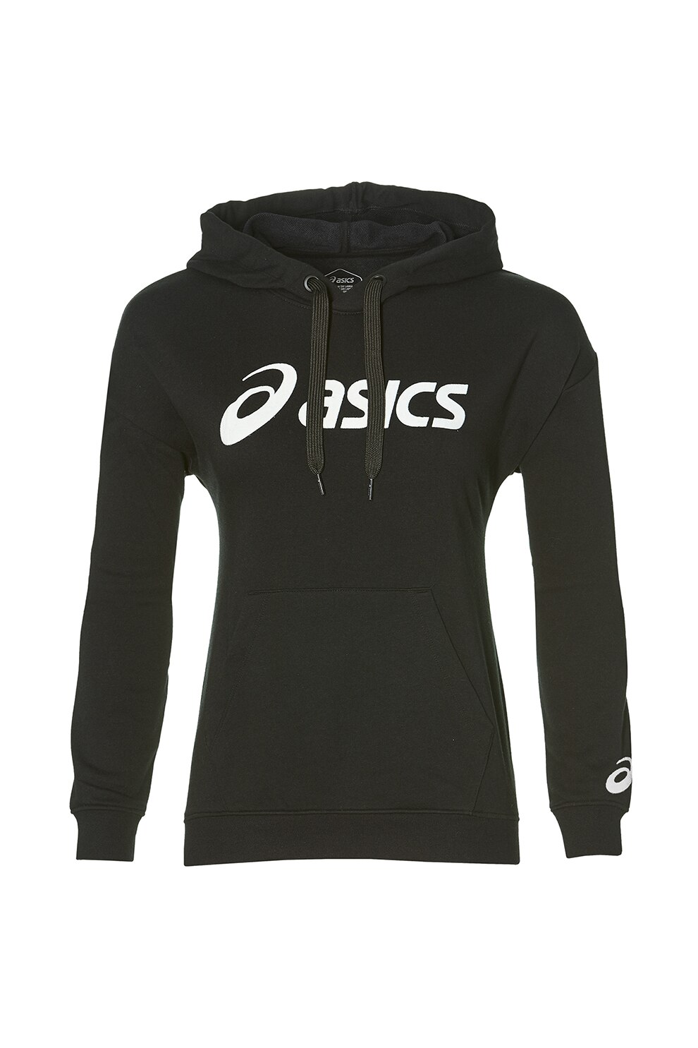 Asics, Hanorac cu buzunar kangaroo pentru antrenament, Negru/Alb
