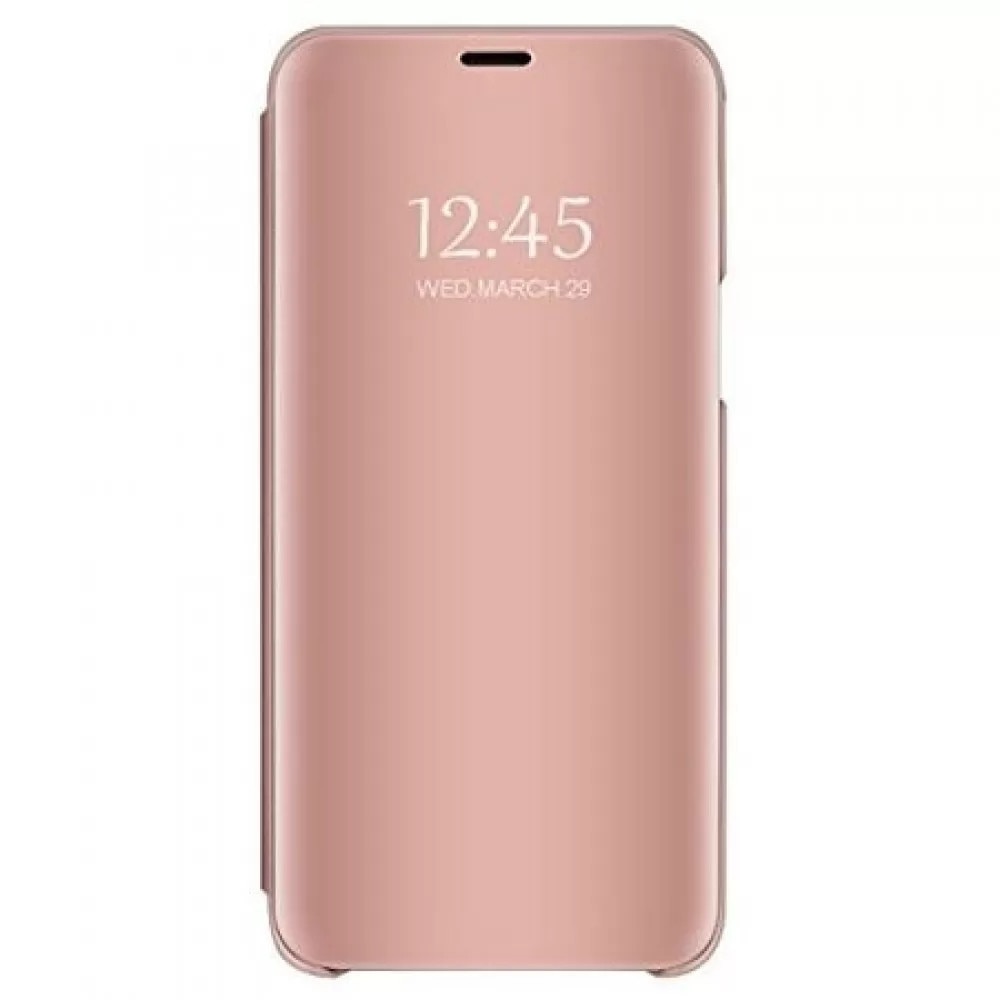 Husa Compatibila Cu Samsung Galaxy A21s Clear View Flip Mirror Stand, Roz