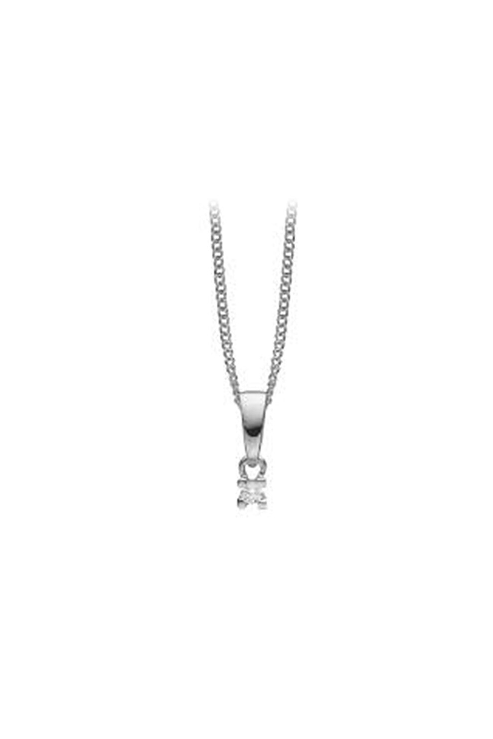 Christina Jewelry&Watches, Pandantiv de argint cu diamant ecologic, Argintiu