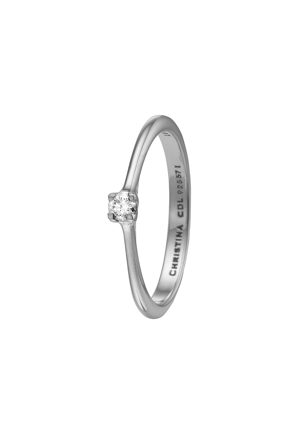 Christina Jewelry&Watches, Inel de argint veritabil 925 decorat cu diamant ecologic