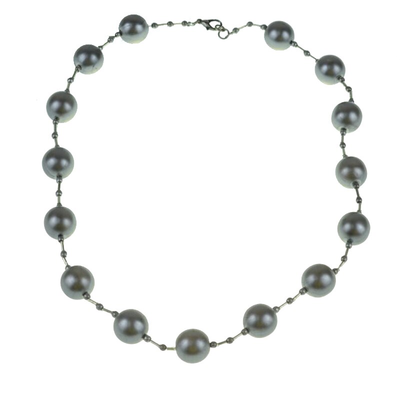 Colier din perle artificiale pentru dama Mini junior GB-15, Argintiu