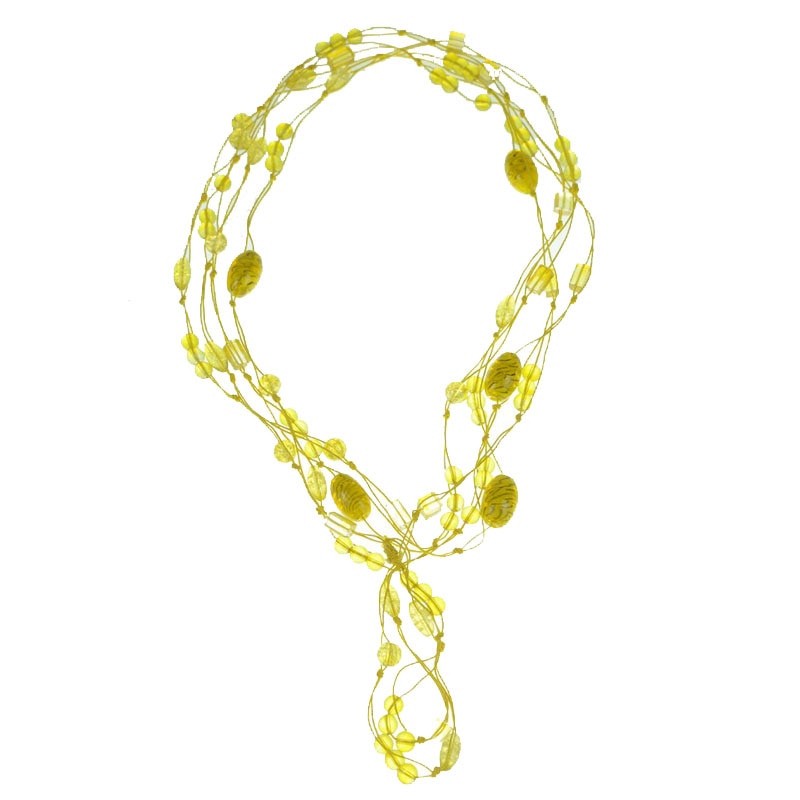 Colier din margele pentru dama Mini junior GB-24, Galben