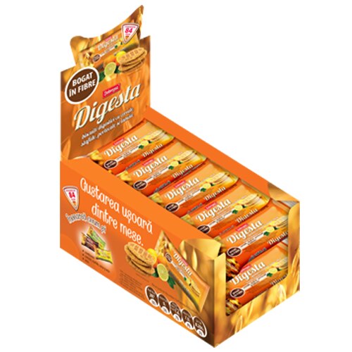 Biscuiti Digesta cu stafide, portocale si lamaie 10x84g, 840g