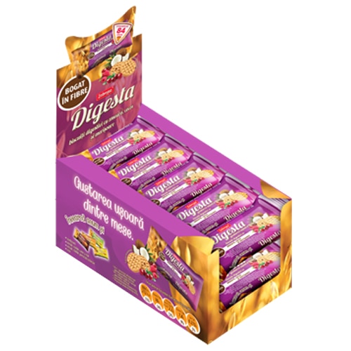 Biscuiti Digesta zmeura, cocos si merisoare 10x84g, 840g