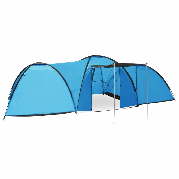 Cort camping vidaXL, 650 x 240 x 190 cm, Albastru, Poliester