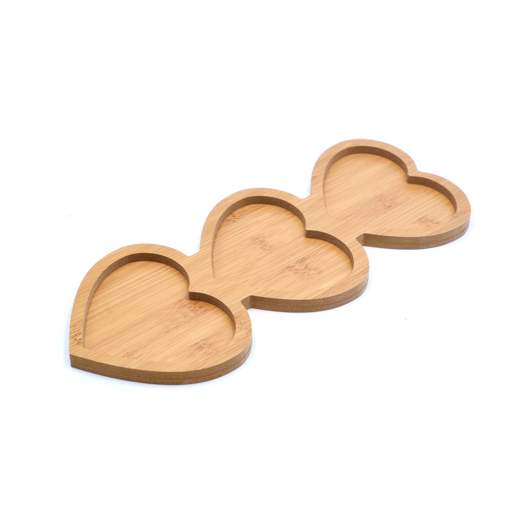 Platotu compartimentat din lemn, 34x14 cm