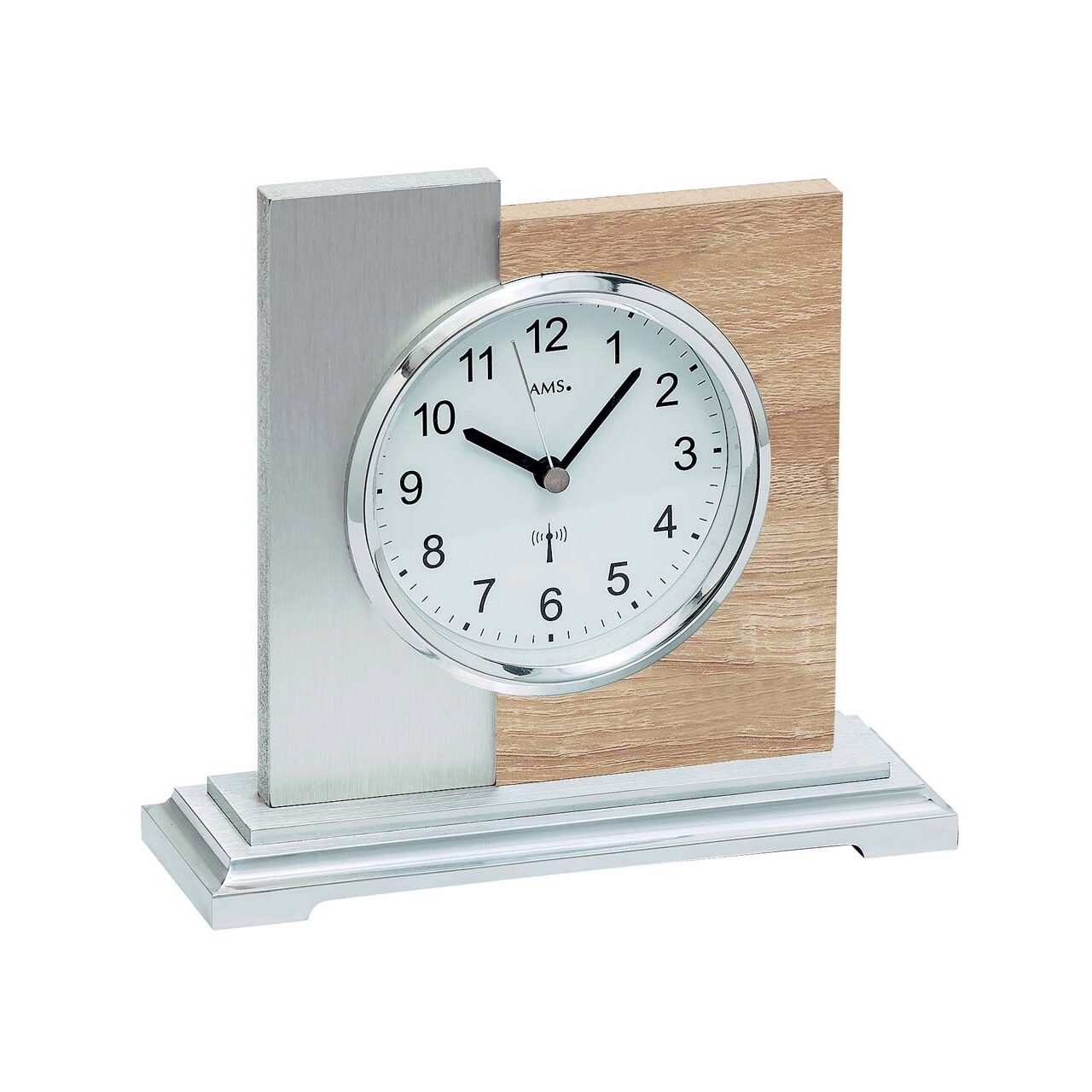 Ceas de masa AMS 5151, Quartz, Alb, Analogic, Modern