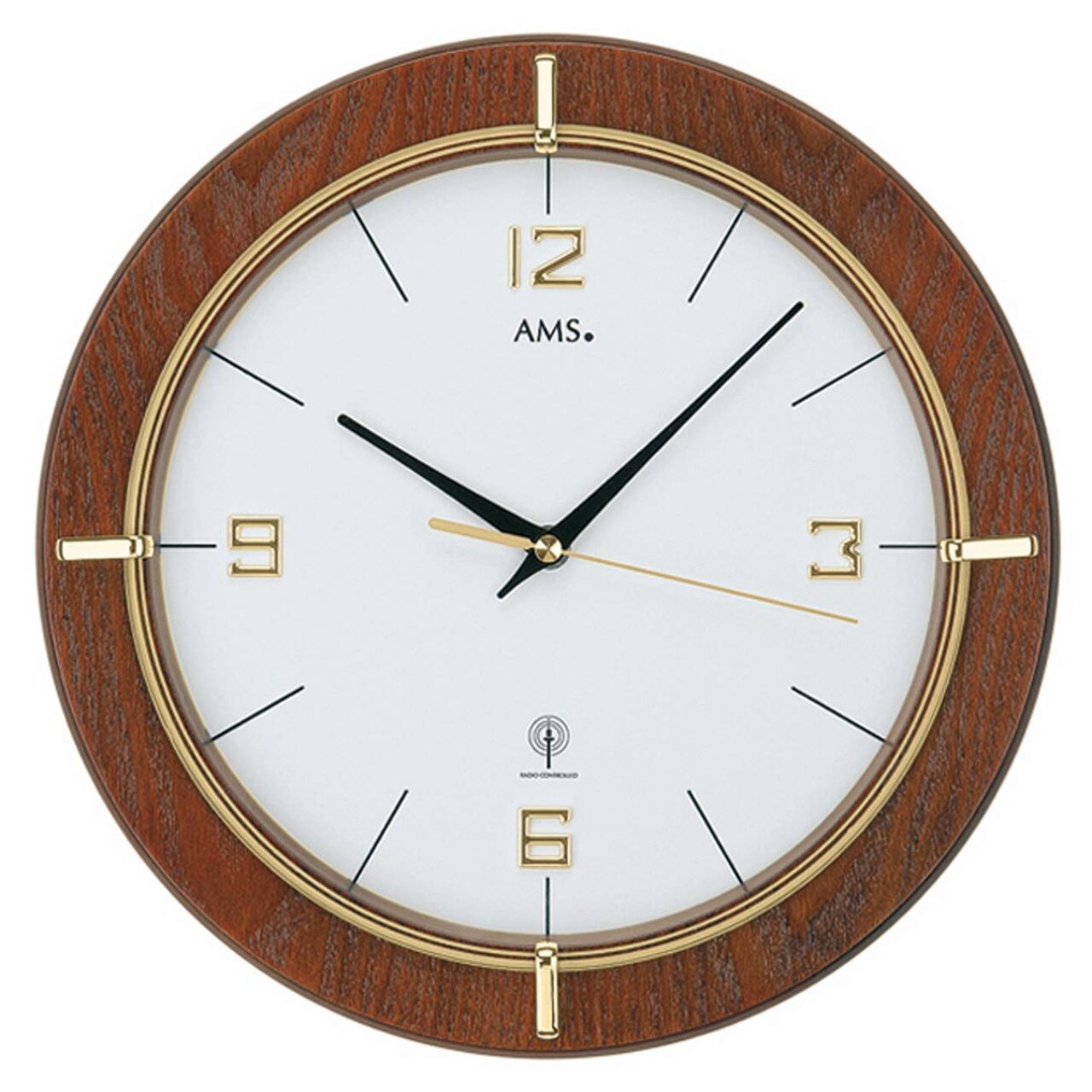 Ceas de perete AMS 5832, Quartz, Alb, Analogic, Clasic