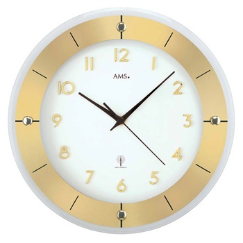 Ceas de perete AMS 5850, Quartz, Alb, Analogic, Modern Ceas de perete AMS 5850, Quartz, Alb, Analogic, Modern
