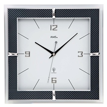 Ceas de perete AMS 5855, Quartz, Alb, Analogic, Modern Ceas de perete AMS 5855, Quartz, Alb, Analogic, Modern