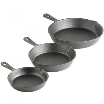Set 3 tigai din fonta VonHaus 1507782, suprafete antiaderente Set 3 tigai din fonta VonHaus 1507782, suprafete antiaderente