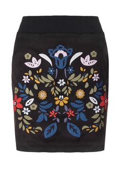 Fusta, Desigual, Negru/Multicolor, 44 Fusta, Desigual, Negru/Multicolor, 44