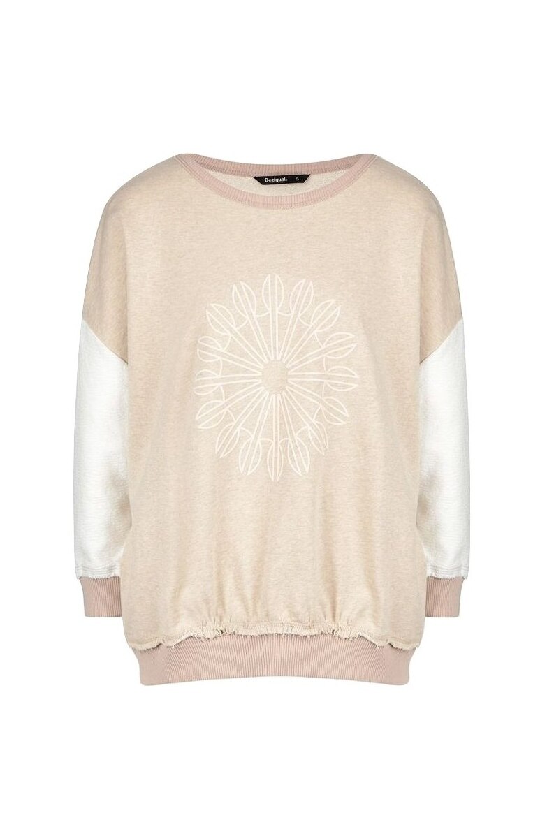 Bluza, Desigual, Crem, Crem