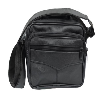 Geanta 26 x 6 x 20 cm pentru barbati Mini Junior PPP-39, Negru Geanta 26 x 6 x 20 cm pentru barbati Mini Junior PPP-39, Negru