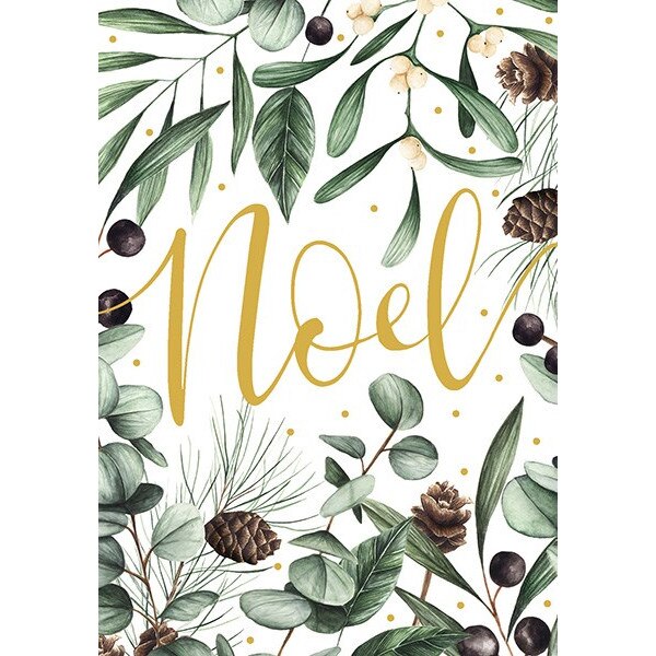 Felicitare - Noel Mistletoe, Verde, Cu mesaj, Carton