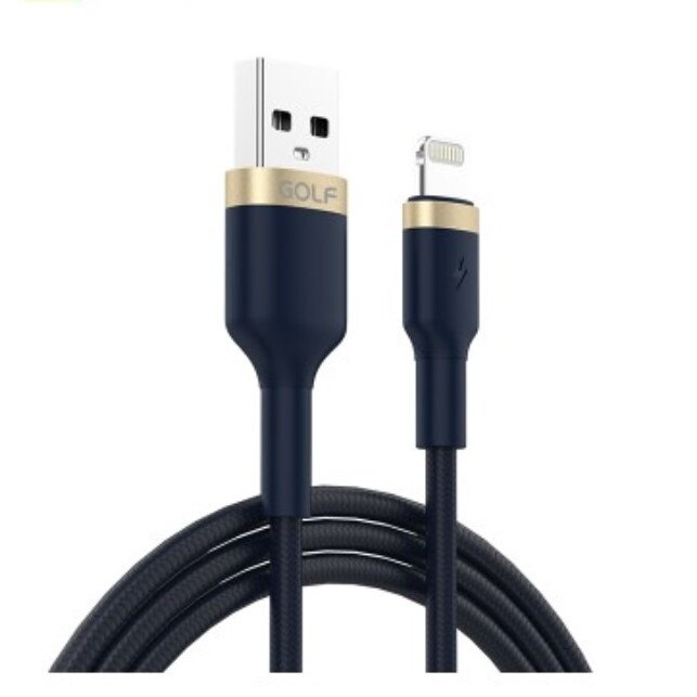 Cablu USB Golf, data sync, metal braided 3A, Albastru