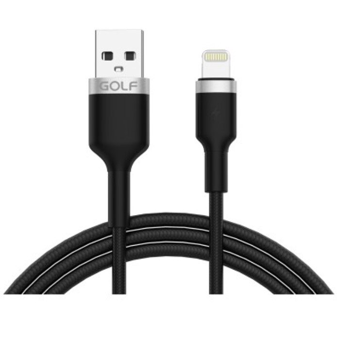 Cablu USB Golf data sync metal braided 3A Negru