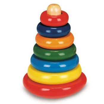 Piramida Bino din Lemn Colorata Piramida Bino din Lemn Colorata