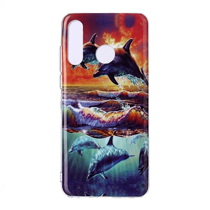 Husa silicon Huawei P30 Lite model Dolphins, Silicon, TPU Viceversa Multicolor