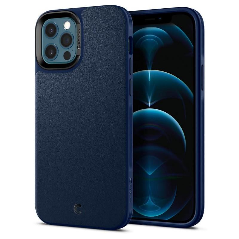 Carcasa Spigen Ciel Leather Brick iPhone 12/12 Pro Navy Blue