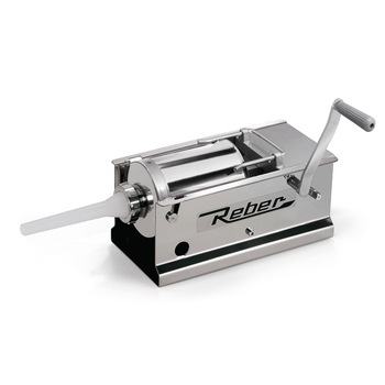 Masina de umplut carnati manuala Reber 8966 N, 3 kg, 2 viteze, integral inox Masina de umplut carnati manuala Reber 8966 N, 3 kg, 2 viteze, integral inox