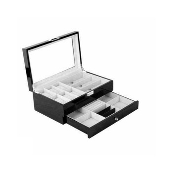 Cutie Depozitare Bigshot 294-3 din Lemn si Fereastra Transparenta din PVC pentru Bijuterii, Ceasuri, Bratari sau Ochelari de Soare, Neagra Cutie Depozitare Bigshot 294-3 din Lemn si Fereastra Transparenta din PVC pentru Bijuterii, Ceasuri, Bratari sau Ochelari de Soare, Neagra