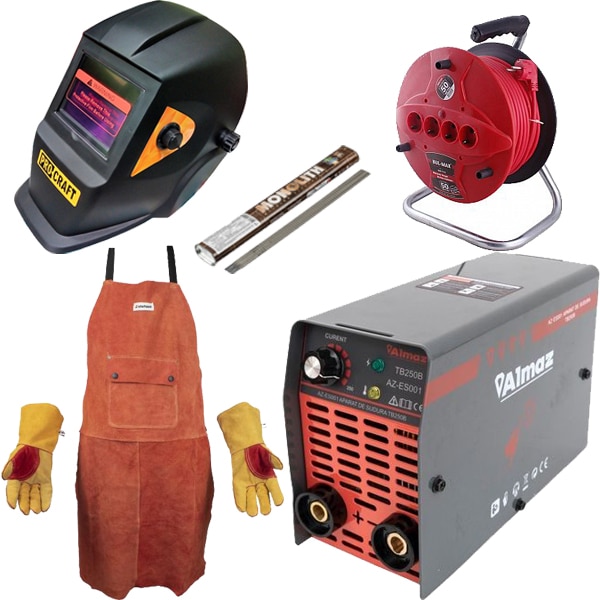 Set Aparat de sudura Almaz, Masca sudura Procraft, Palmari, Sort sudura, Electrozi