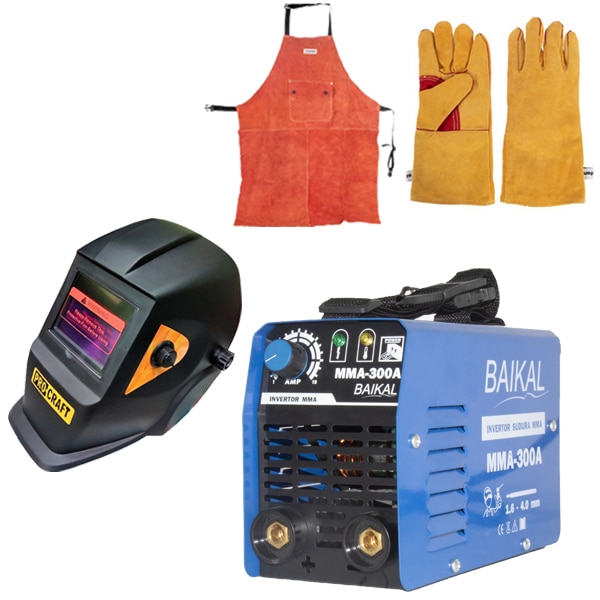 Set Aparat de sudura Baikal 300, Masca sudura Procraft,Palmari, Sort sudura