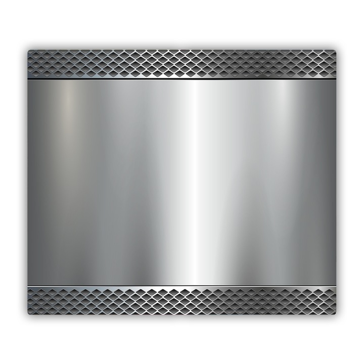 Tocator pe sticla. husa de bucatarie. Fundal metalic. 60x52 cm