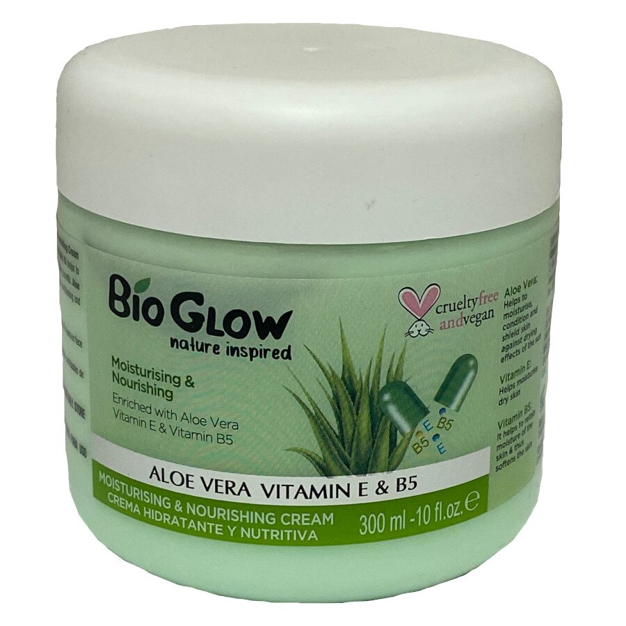Unt de Corp Bio Glow cu Aloe Vera, Vitamina E & B5, pentru calmare, piele sensibila si iritata, 300 ml