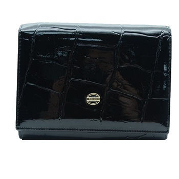 Portofel din piele pentru dama Mini Junior PPP-7, Negru Portofel din piele pentru dama Mini Junior PPP-7, Negru