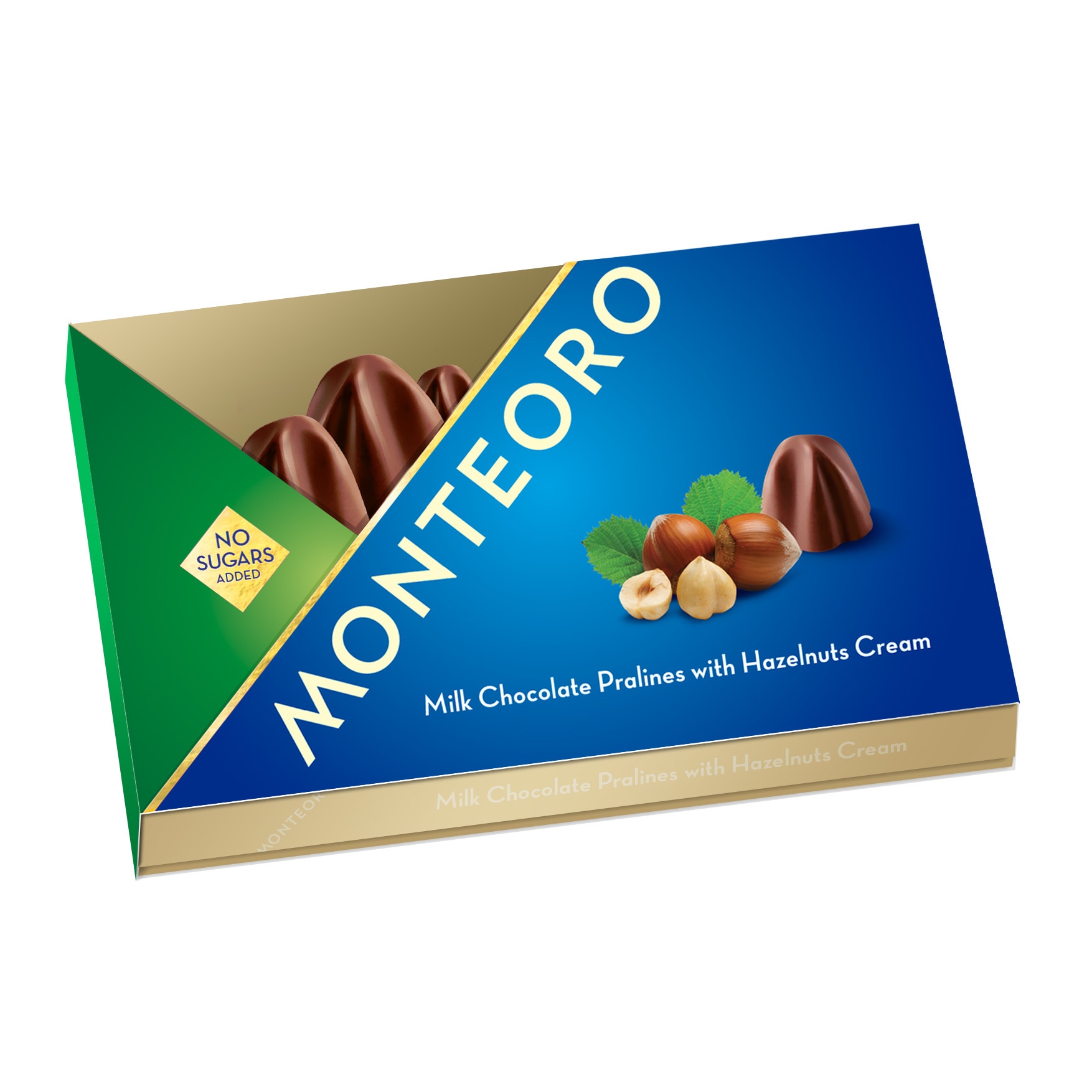 Praline cu crema de alune de padure, Monteoro, fara zaharuri adaugate, 120g