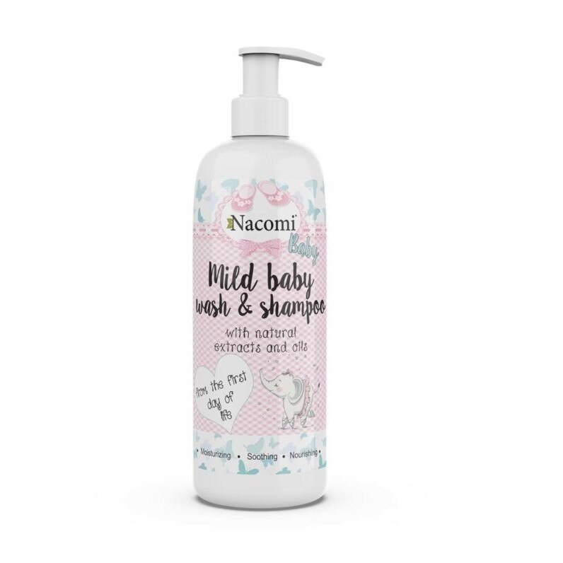Gel de spalare si sampon usor pentru copii - din prima zi de viata, Nacomi, 400 ml