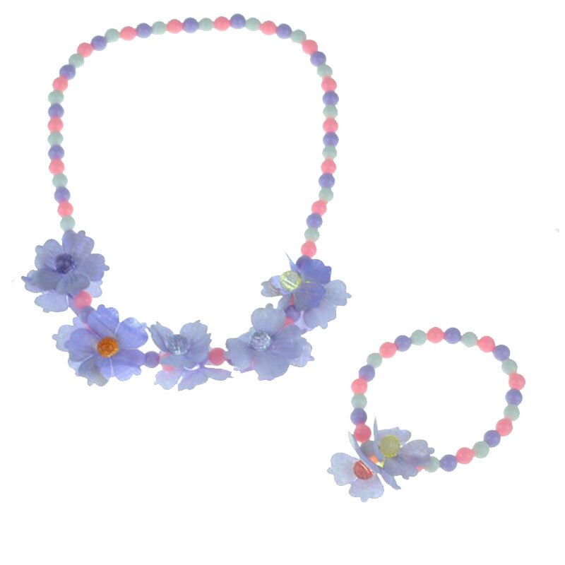 Set 2 piese colier si bratara pentru fete Mini Junior CLR-1, Mov