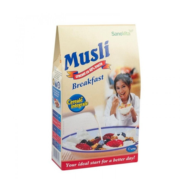 Musli Breakfast (40% Fructe), Sanovita, 400 g