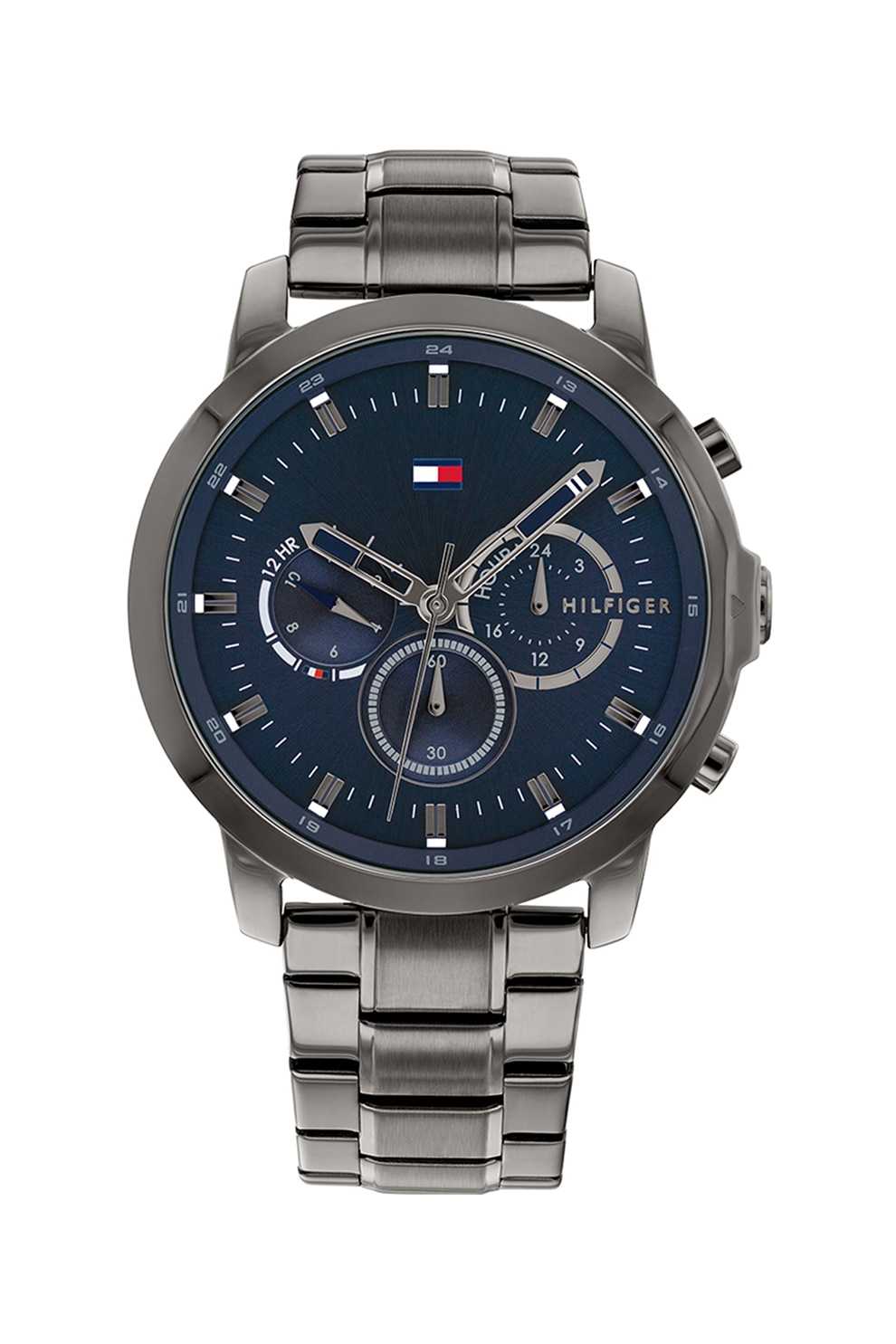 Tommy Hilfiger, Ceas cronograf din otel inoxidabil, Argintiu inchis