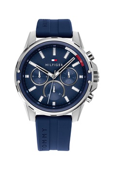 Tommy Hilfiger, Ceas quartz cu o curea din silicon, Bleumarin/Argintiu Tommy Hilfiger, Ceas quartz cu o curea din silicon, Bleumarin/Argintiu