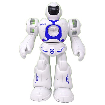 Robot inteligent Salamandra Kids Future Warrior, Efecte Luminoase si Sonore, Alb cu Albastru, 28 cm Robot inteligent Salamandra Kids Future Warrior, Efecte Luminoase si Sonore, Alb cu Albastru, 28 cm