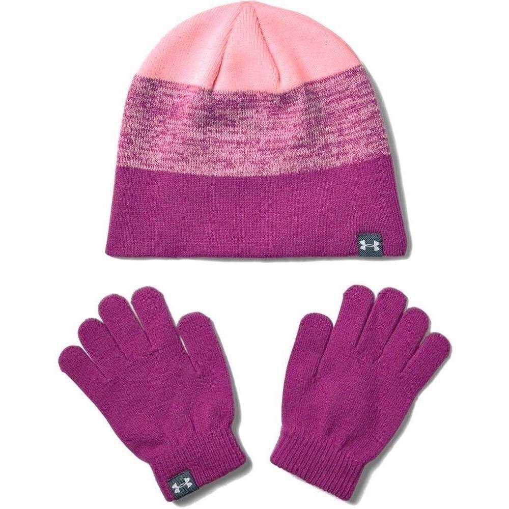 Set copii Under Armour Beanie Glove, Roz, Universala