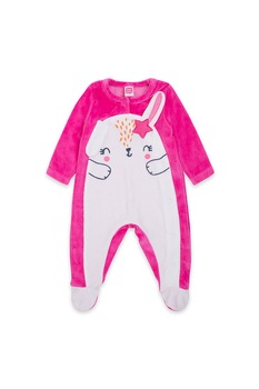 Tuc Tuc, Salopeta de catifea cu botosei, Roz aprins/Alb, 72-74 CM Tuc Tuc, Salopeta de catifea cu botosei, Roz aprins/Alb, 72-74 CM