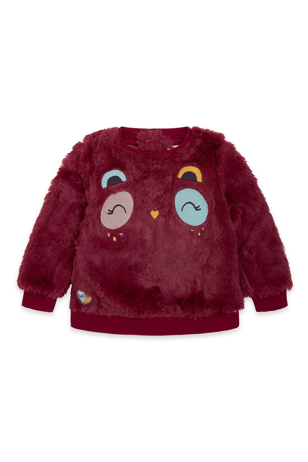 Tuc Tuc, Bluza de blana sintetica cu detalii brodate, Rosu Bordeaux