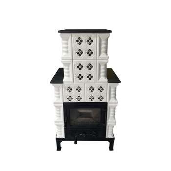 Semineu teracota alba decoruri panseluta maro pictate manual serie mica Semineu teracota alba decoruri panseluta maro pictate manual serie mica