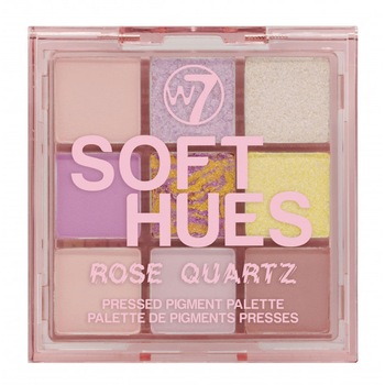Paleta Profesionala de Farduri W7 Soft Hues Pressed Pigment Palette, Rose Quartz, 9 culori, 8.1 g Paleta Profesionala de Farduri W7 Soft Hues Pressed Pigment Palette, Rose Quartz, 9 culori, 8.1 g