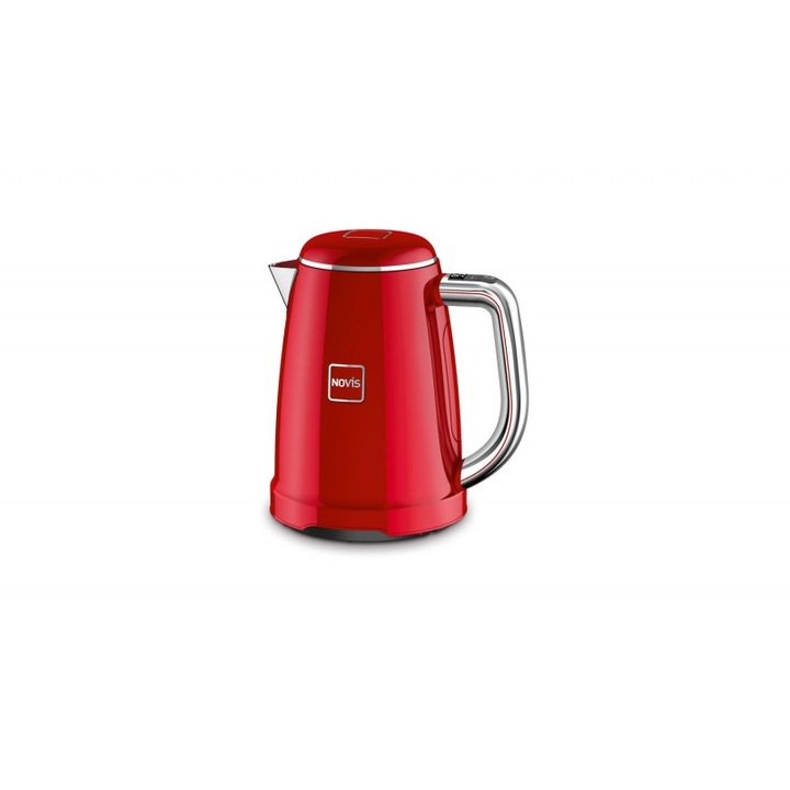 Fierbator electric Novis, Kettle KTC1, filtru anti-calcar incorporat, temperatura reglabila, incalzire rapida, capacitate 1.6 l, putere 2400 W, design elegant, rosu