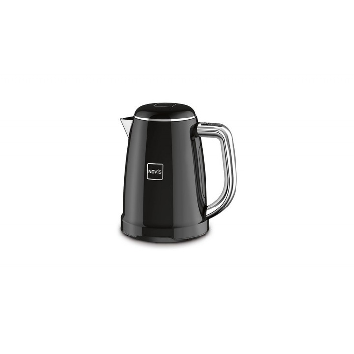Fierbator electric Novis, Kettle K1, filtru anti-calcar incorporat, incalzire rapida, capacitate 1.6 l, putere 2400 W, design elegant, negru