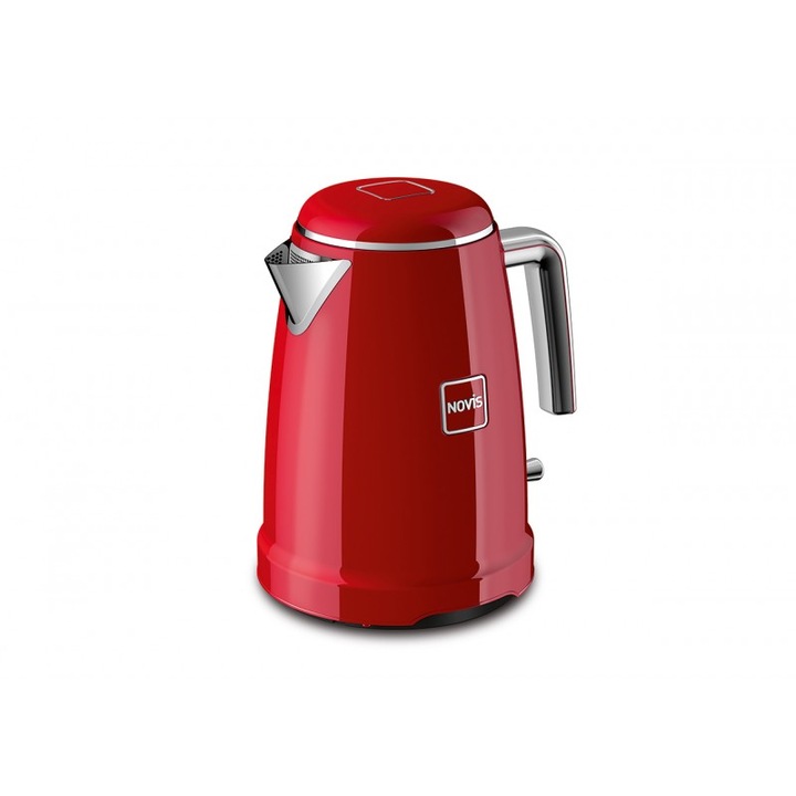Fierbator electric Novis, Kettle K1, filtru anti-calcar incorporat, incalzire rapida, capacitate 1.6 l, putere 2400 W, design elegant, rosu