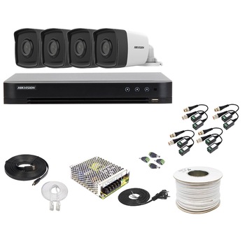 Kit Supraveghere Hikvision 4 Camere 2MP, 1080P, Exterior 80m Smart IR + DVR 4 canale video 4MP/2MP + Accesorii Kit Supraveghere Hikvision 4 Camere 2MP, 1080P, Exterior 80m Smart IR + DVR 4 canale video 4MP/2MP + Accesorii