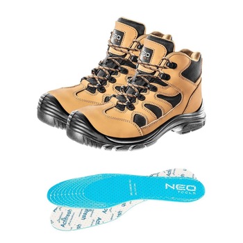 Bocanci de lucru, S3, SRC, protectie compozit, piele nabuc, talpici/branturi, marimea 42, NEO Bocanci de lucru, S3, SRC, protectie compozit, piele nabuc, talpici/branturi, marimea 42, NEO