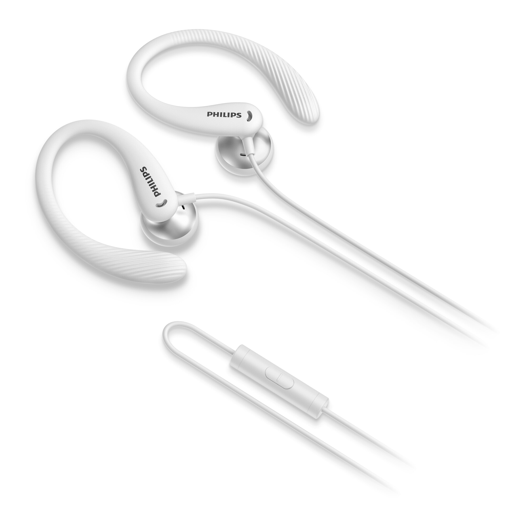 Casti Audio In-Ear Sport Philips, TAA1105WT/00, cu fir, Microfon, Alb
